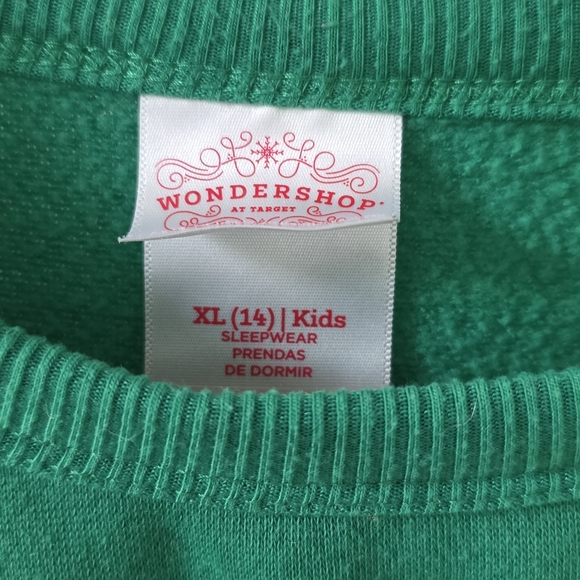 Wondershop Kids Green Crewneck Pajama Top - Picture 3 of 3